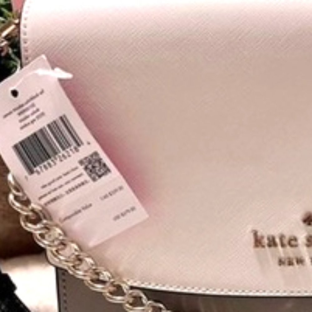 NWT Kate Spade Carson Leather Colorblock Crossbody Satchel Gray White Black MINT - Picture 6 of 15